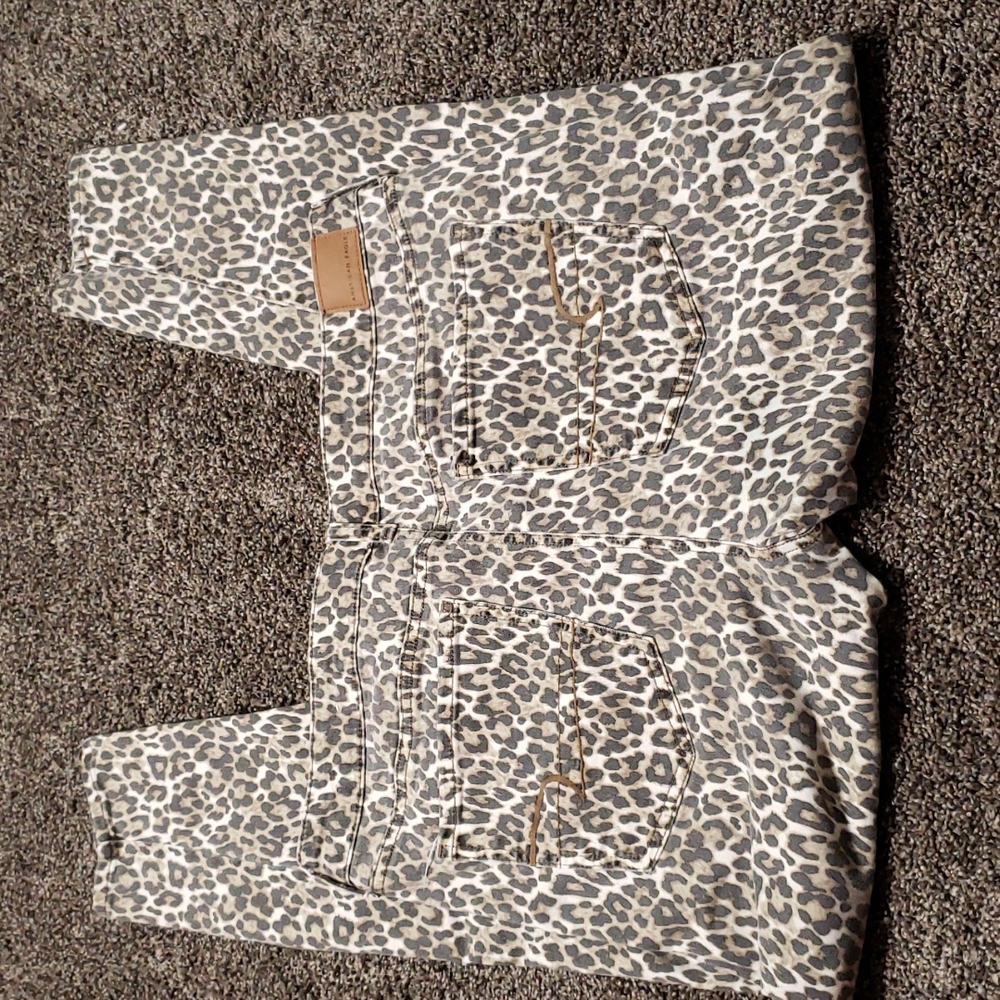 AMERICAN EAGLE Hi-Rise Stretch Jegging Leopard Print Skinny Women's Size 18 - Picture 3 of 13